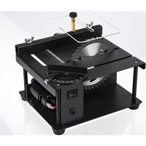 100W Multifunctional Mini Table Saw Woodworking Jade Handmade DIY Hobby Model Crafts Cutting Tool +HSS Circular Saw Blade
