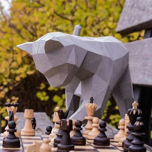 Low Poly Walking Cat Paper 3D DIY Manual Creative Home Decorations Wall Decor Hand Made Cute Animal Paper Craft Models Gift Toys