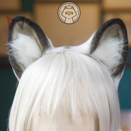 MMGG New Arknights Cosplay Costume Accessories Gray Pramanix Ears Headwear Hairhoop For Christmas Halloween