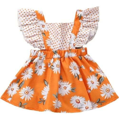 NEW Baby Girls Dresses Baby Kids Girl Fashion Flower Print Sleeveless Kids Dress Casual Dress Party Dress