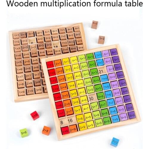 Montessori Educational Wooden Toys Kids 99 Multiplication Table Math Arithmetic Q6PD
