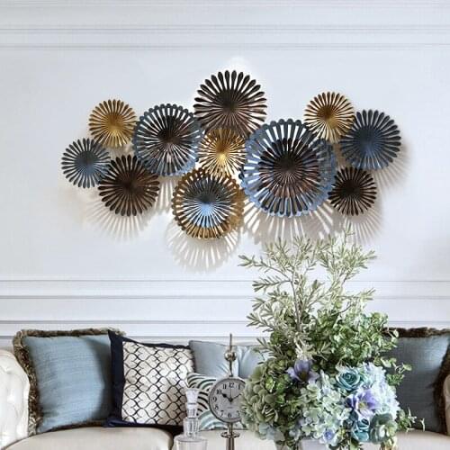 Simple European Style Creative Living Room Pendant Wall Hanging Handmade Wrought Iron Three-dimensional Decoration Accessories