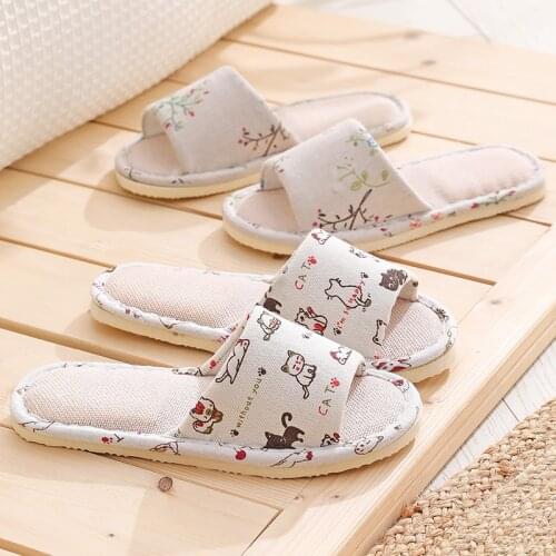 Women Men Slippers Shoes Cute Cartoon Cats Star Flip Flop Hotel Slipper Loafer Guest Home Bottom Slippers Female Shoes Open Toes