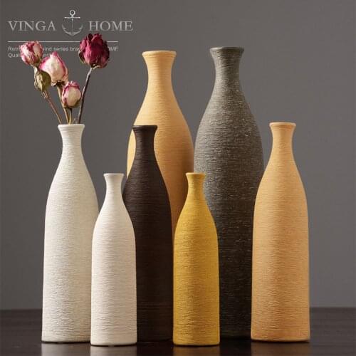 Nordic Dried Flower Ceramic Vase Simple Desktop Art Decoration Ornaments Living Room Table Flower Decoration Container