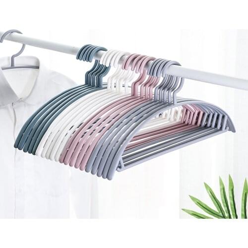 10pcs / batch household traceless clothes hanger clothes hanger clothes hanger antiskid and space saving clothes hanger with hoo