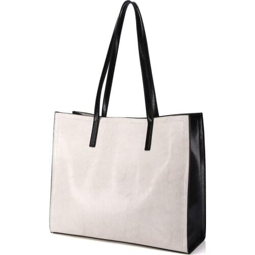Large Capacity Ladies Hand Bags Genuine Cow Leather Female Totes High Quality Shopping Bag 2021New Casual Cow Leather Lady Totes