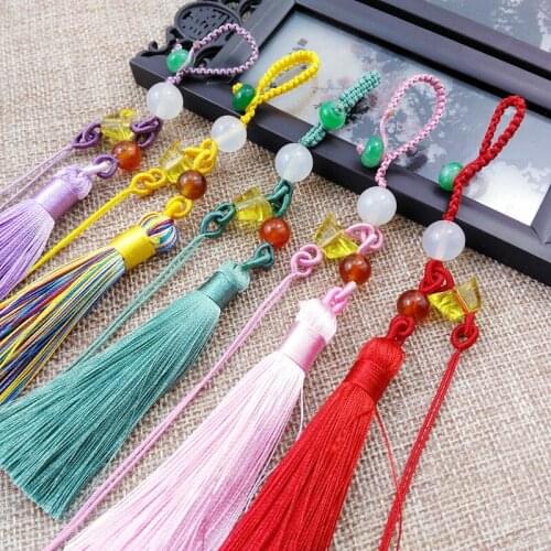 Yuanbao Key-Clasp Bag Hanging Rope DIY Pure Hand-Woven Jade Tibetan Bracelet Accessories