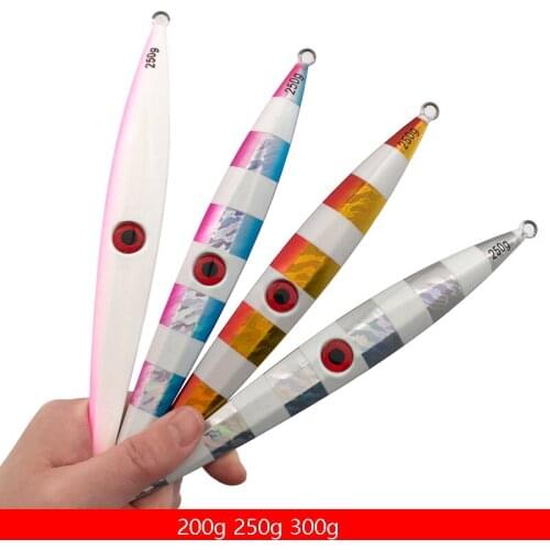 Hard Fishing Lead Metal Jigging Lure 200g 250g 300g Big 4 Colors Long Casting Slow Sinking Fishing Accessories Tackle