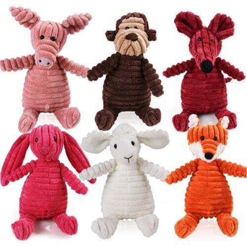 1pc Plush Toy Dog Toys Bite Resistant Cleaning Teeth Dog Chew Puppy Toys Cartoon 12 Styles Animal Pet Toys For Dogs