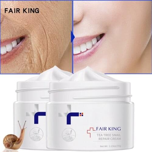 2PCS Tea Tree Snail Essence Face Cream Anti-aging Moisturizer Nourishing Collagen Essence Skin Care Hyaluronic Acid Face Cream