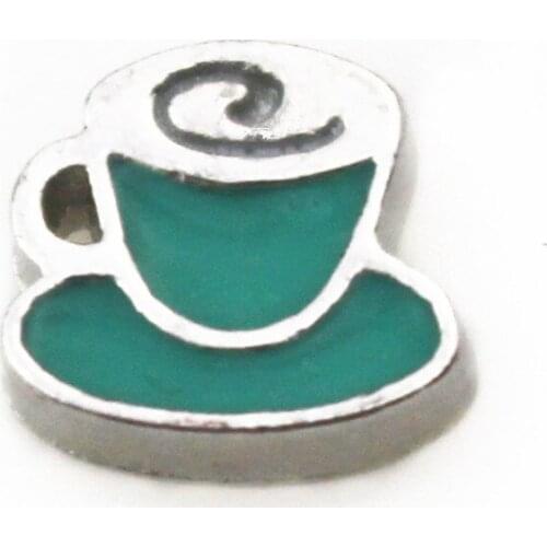 20pcs/lot Wholesale Tea coffee Cup Floating Charms Living Glass Memory Lockets DIY Jewelry Charms