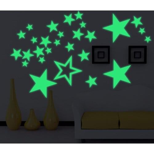 27 pcs/set Luminous Stars Wall Sticker For Kids Room Glow in the Dark Self-adhesive Poster Home Decor Fluorescent Star Art Mural