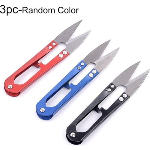 3Pcs Multicolor Trimming Sewing Scissors Nippers U Shape Clippers Yarn Stainless Steel Embroidery Craft Scissors Tailor