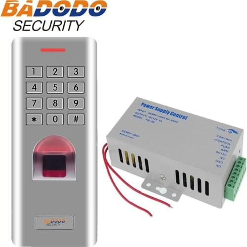 3000 users Waterproof IP66 fingerprint access keypad reader with 12V 5A Door Lock RFID reader Power Supply Control