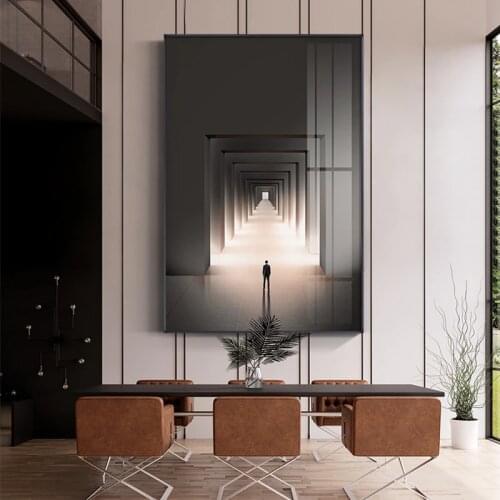 Modern Abstract Lighting Visual Art Building Canvas Painting Posters and Prints Wall Picture for Living Room Bedroom Aisle Decor