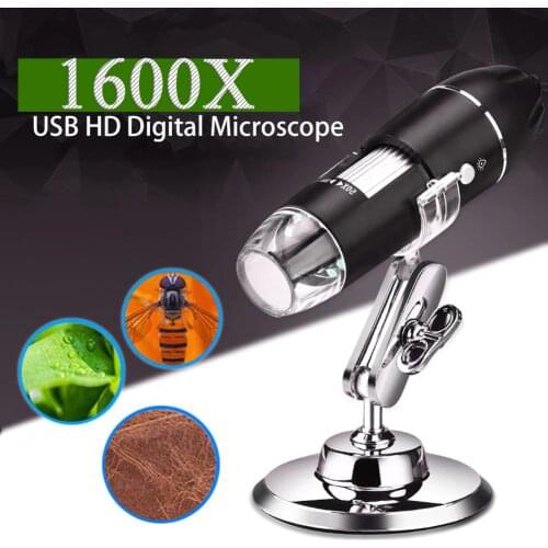 Skin Analyzer Machine Electron Microscope For Tattoo Makeup Biology Endoscope 1600X 5 Segment Zoom 8 LED USB