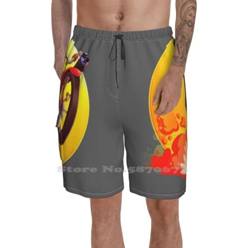 Badass Mordecai Quick Dry Swimming Beach Shorts Regularshow Mordecai Badass Bike