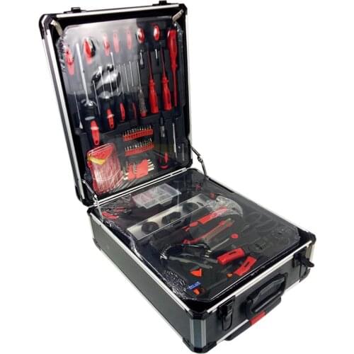 Free shipping 186pcs /set CR-v steel car fix tool household tool set hand tool sets in aluminium alloy draw-bar box