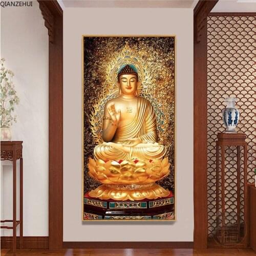 Buddha Religion DIY Cross Stitch Embroidery 11CT Kits Craft Cotton Thread Printed Canvas Home Decoration On Sale Dropshipping