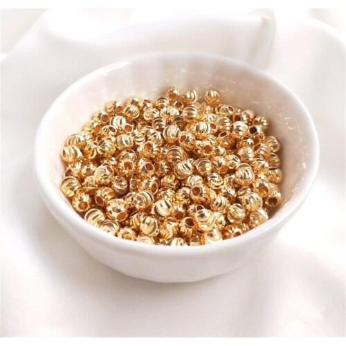 14K Gold Filled Cut flower bead cut cutlass grain round bead DIY hand made string jewelry bracelet necklace accessories material