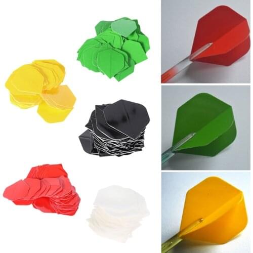 50pcs High Quality Pure Color Dart Wing Tail Professional PET Darts Flight Fin