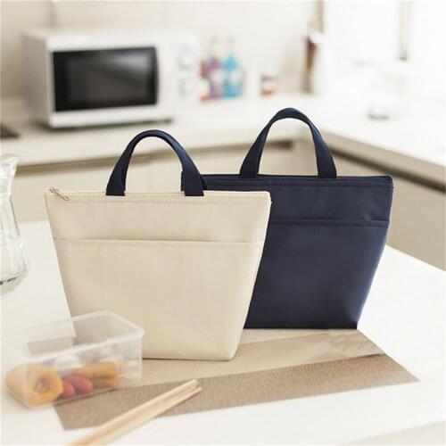 Hot Sales! Waterproof Oxford Tote Lunch Bag Large Capacity Thermal Food Picnic Lunch Bags For Women Kid Solid Color