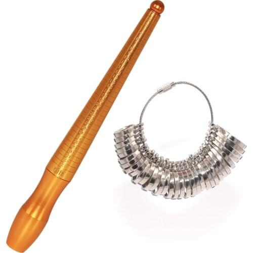 Ring Sizer Mandrel Measuring Tool Iron/Steel/Plastic Gauge Finger Measurement Set HK 1-33 sizes