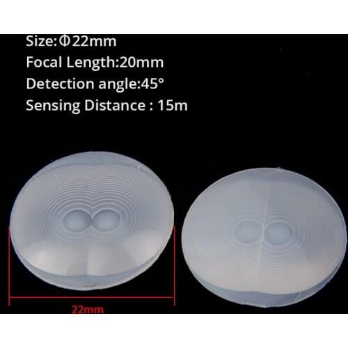 15m Long Distance human body induction Infrared Fresnel Lens High Sensitivity Focal Length 20mm Dia 22mm Optiacl PMMA Plastic