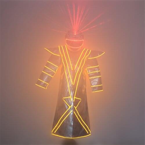 KS75 Bar red laser headwear dj laser helmet robot men suit led costumes perform dance outfits party luminous clothe club show dj