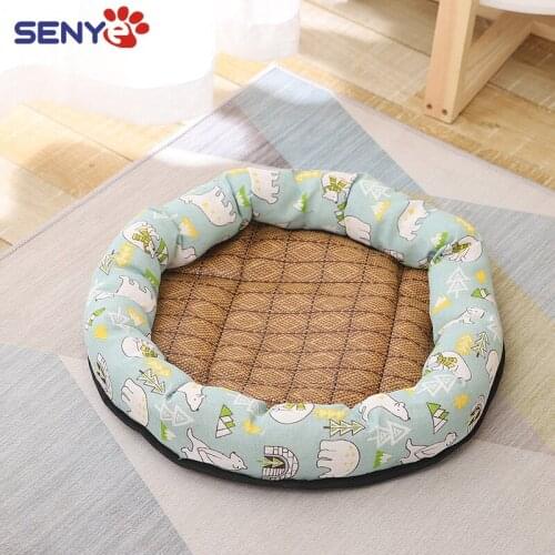 Round Four Seasons Universal Ice Silk Mat Waterproof and Anti-scratch Summer Ice Mat Pet Kennel For Cats And Dogs