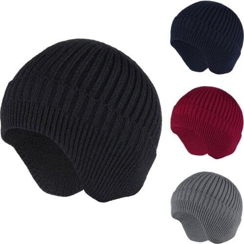 Hot Ear Protection Winter Hats Stylish Soft Beanie Hat For Men Women Classic Knit Earflap Hat Warm Cap With Ears Earmuff Caps