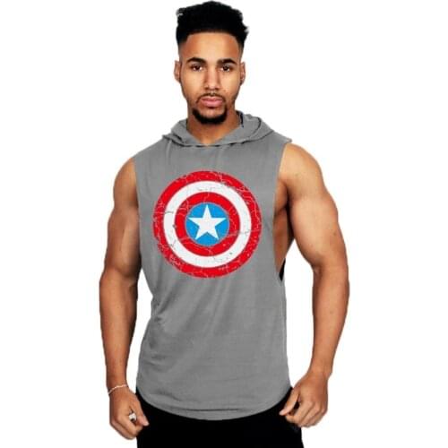 Muscleguys Liftwear Sleeveless Shirt with hoody Brand gyms Clothing Fitness Men Bodybuilding stringer tank tops Hoodies singlets
