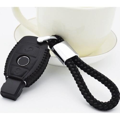 For Mercedes Benz W124 W211 E-klasse W212 W202 W203 AMG CLK B C E Genuine Leather Car Key Cover Case Key Ring Shell Accessories