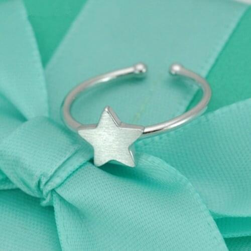 New 925 Sterling Silver Rings Pentagonal Star Couple For Women Rings Adjustable Rings Free Shipping