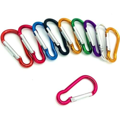 10pcs Variety Climbing Button Carabiner Camping Hiking Hook Outdoor Sports Tool Multi Colors Aluminium Safety Buckle Keychain