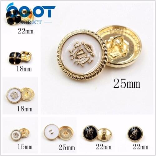 OOOT BAORJCT 178096,10pcs/Lot,15/18/22/25mm High quality classic fashion metal buttons clothing accessories DIY handmade