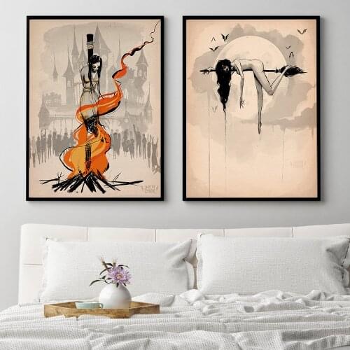 Japanese WindMyth Poster Burning Woman Canvas Painting Abstract Art Print Modern Picture For Living Room On The Wall Home Decor