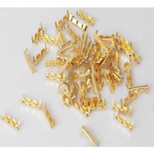 100Pcs Double U-Type Line Pin Cable Connector Copper 0.5-1.5mm Square Wire Terminal B99