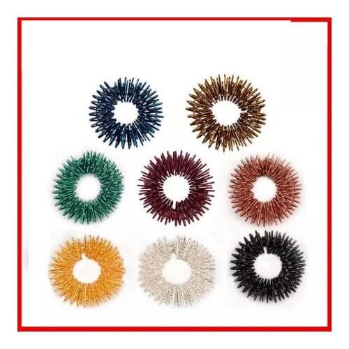 100 Pcs/lot Acupressure Finger Massager Ring Hand Reflexology Acupuncture massage Ring Pain Finger Therapy Massage Health Care