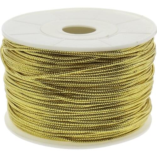 100Yards/Lot 1.5mm gold color Nylon Cord Thread Cord Plastic String Strap DIY Rope Bead Necklace European Bracelet Making