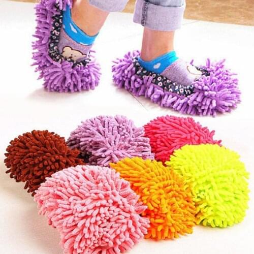 Fashion Multifunction Microfiber Home Floor Dust Cleaning Slippers Lazy Mopping Wipe Shoes Wigs House Socks Cover Wipe Shoe 2Pcs