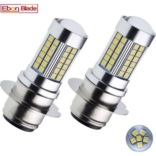 2Pcs Positive earth P36D LED Motorcycle Headlight 3030 66SMD White 6000K Light Bulb For Motorbike Motor High Low Beam 6V 12V