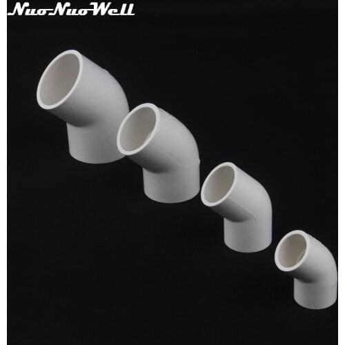 2pcs PVC 45 Degree 20mm 25mm 32mm 40mm Connector for Garden Irrigation Aquarium Adapter Water Tank Water Pipe Elbow Joint