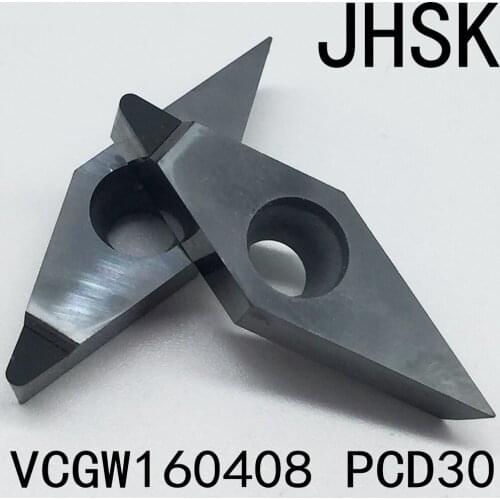 2pcs VCGW160408/12 PCD30 Insert Diamond blade tools Used for Aluminum Polycrystalline diamond tools PCD cnc