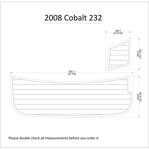 2008 Cobalt 232 Swim Platform Pad Boat EVA Teak Decking 1/4" 6mm