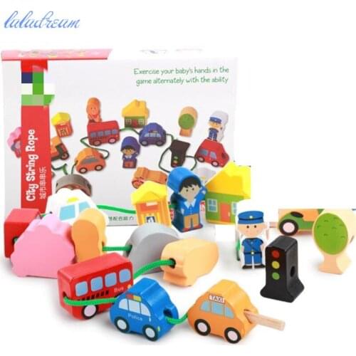 3 Scenarios Wooden Beads Toys Montessori Education Blocks Games Wooden Educational Toy for Kids Learning