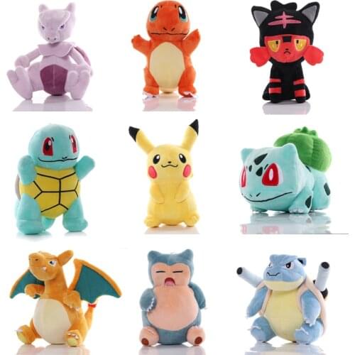 42style Charmander Squirtle Bulbasaur plush toys Eevee Snorlax Jigglypuff stuffed doll Christmas gifts for kids