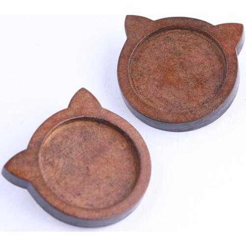 5pcs wood cabochon brooch base settings 25mm blank wooden bezel trays for brooches making diy broche backings
