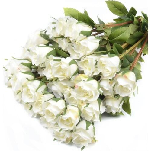 6pcs/lots Artificial Silk Rose Flower Bouquet Wedding For Wedding Home Decoration Bride Holding Arrange Table Flowers