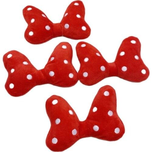 6PCS/Lot plush cartoon bowknot Applique Crafts for Children Socks and Gloves Accessories